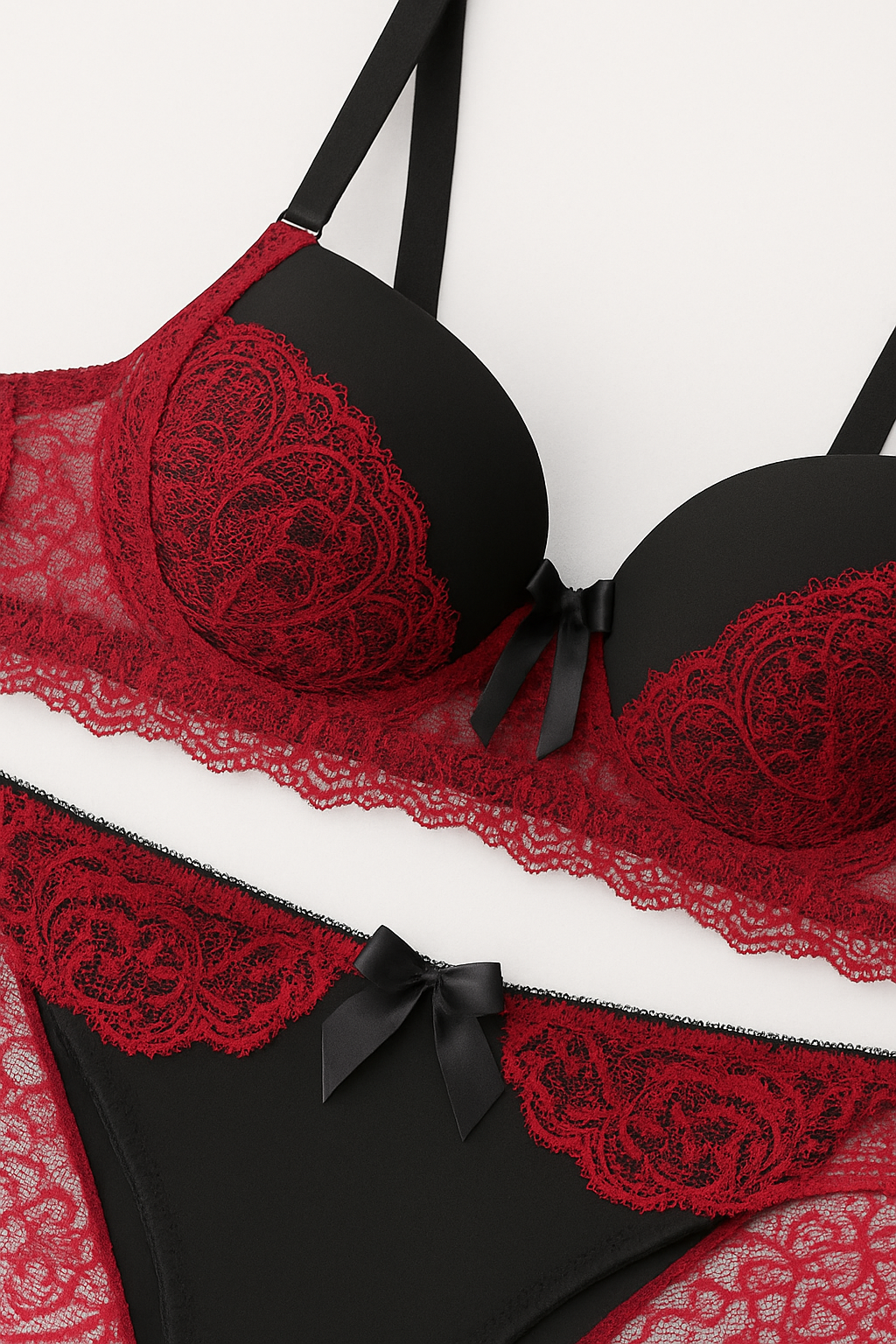 Sensual Red Lace Lingerie Set
