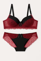 Sensual Red Lace Lingerie Set