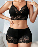 Noir Rib Lace Set